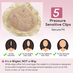 REECHO Hair Topper, Short Wiglet Hair Topper for Women with Thinning Large Coverage Synthetic Top Crown Hairpiece for Women - Golden Blonde
