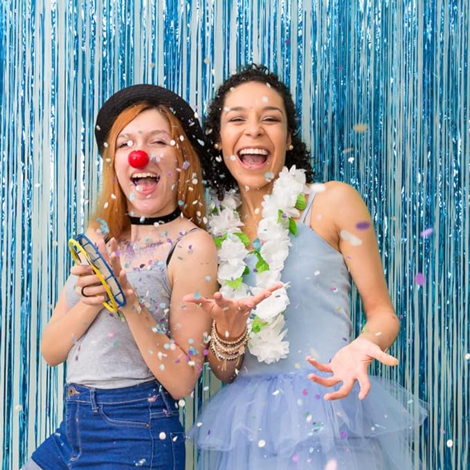 2 Pack Party Decorations Blue Streamers Fringe Backdrop Ocean Themed - Image 3