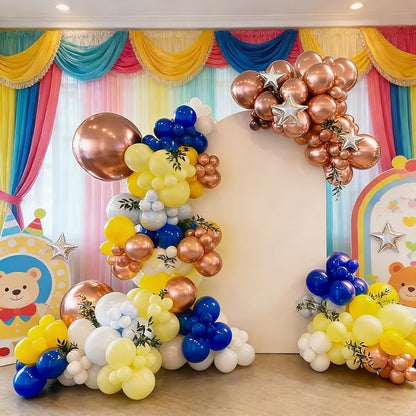 103pcs Blue and Yellow Balloon Garland Arch Kit, 18/12/10/5 Inch White Royal - Image 6