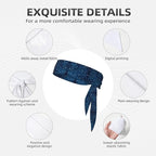 Men Women Cool Sports Sweatband Head Accessories for Yoga Fitness Spa, Elastic Multifunction Constellation Galaxy Starry Night Stars Glow In The Dark Midnight Hair Band Headdress
