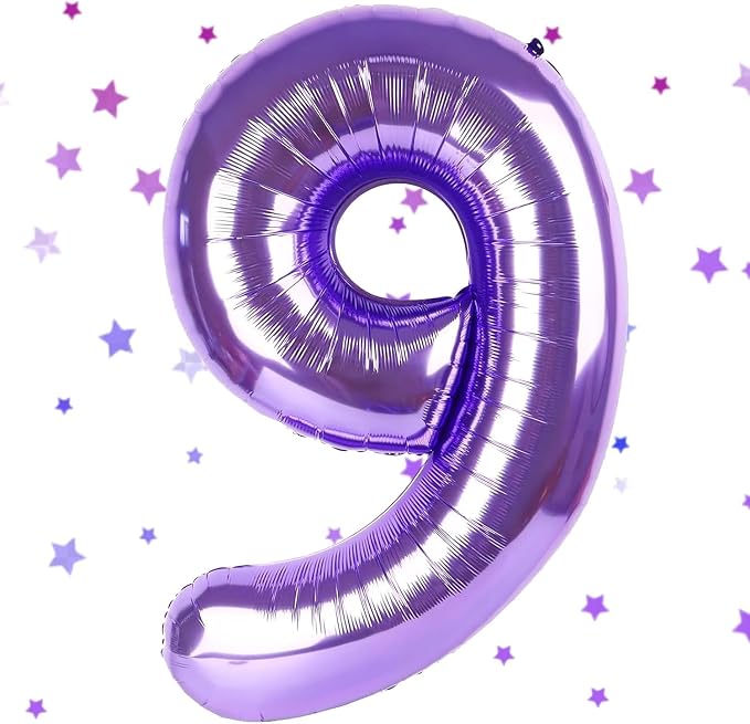 Purple Number Balloons, 40 Inch Purple Balloon 9.9 Helium Balloon 9th Birthday by Yeodong