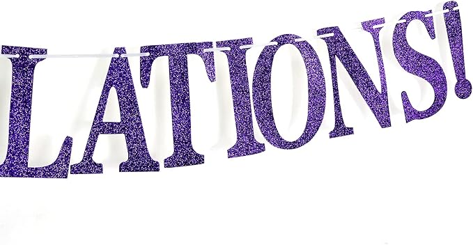 Purple Glitter Congratulations Banner, Congrats Grad/Class of 2026/So Proud of - Image 7
