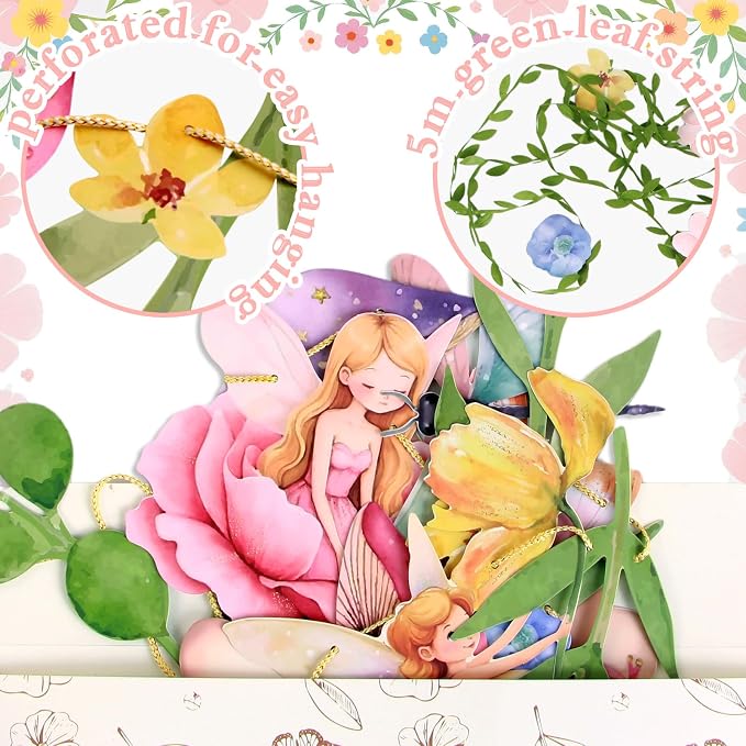 Fairy Party Banner, Fairy First Birthday Party Decorations, Flower Banner | - Image 3