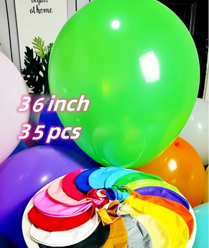 35 Pack Giant Balloons 36 Inch 17 Kinds Colors Latex Colorful Party Big Balloon - Image 3