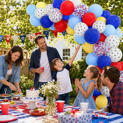 Dog Paw Balloons, 12 Inch Dog Paw Print Balloons, Royal Blue and Red Yellow - Image 4