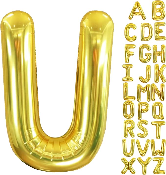 40 Inch Letter Foil Balloons Gold by Aeniaza