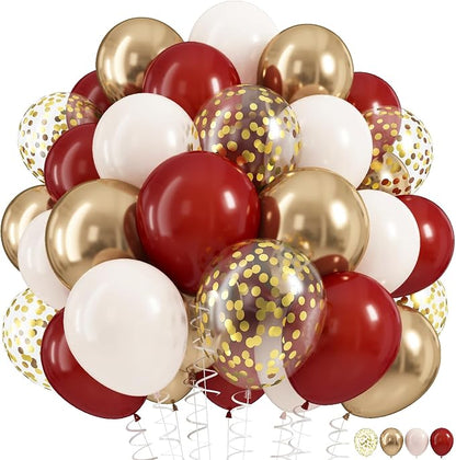 Burgundy and Gold Balloons by HILAVO
