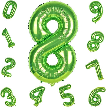 40 Inch Green Foil Balloon Number 8, Giant Self Inflating Number Balloons 0-9 - Image 9