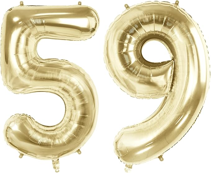 Number 59 Balloons for 59th Birthday Party Decorations, 40 Inch 0-100 by Joycard