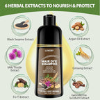 Light Brown Hair Dye Shampoo for 100% Gray Coverage - 3 IN 1 Hair Color Shampoo with Argan Oil & Ginseng, Ammonia & Paraben Free, Long Lasting Semi-Permanent Natural Color for Women & Men (500ml)