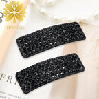 Rhinestone and Crystal Hair Clips 2-Pack, Sparkly Barrettes & Elegant Bling Accessories for Women & Girls(Set19)