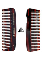 #14 Handmade Wide Tooth Comb Tortoise Havana Acetate Thick Coarse Curly Detangling Parting Grooming Teasing Hair Styling Hairdresser Barber Hairdressing Wet Dry Pocket Travel Women Men Kids