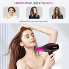 Ionic Hair Dryer,2400W Negative Ion Low Noise Hair Dryer Professional Fast Drying Hair Dryers with 2 Speeds, 3 Heat Settings, Cooling Button,with Diffuser for Curly and Straight Hair（Crimson Fade）