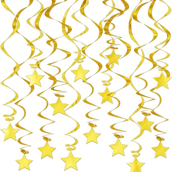 Gold Hanging Swirl Decorations by PARTVON
