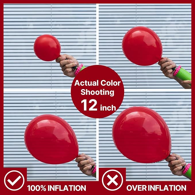 PartyWoo Red Gold Balloons 140pcs Different Sizes Balloon Arch Kit | Ruby - Image 4