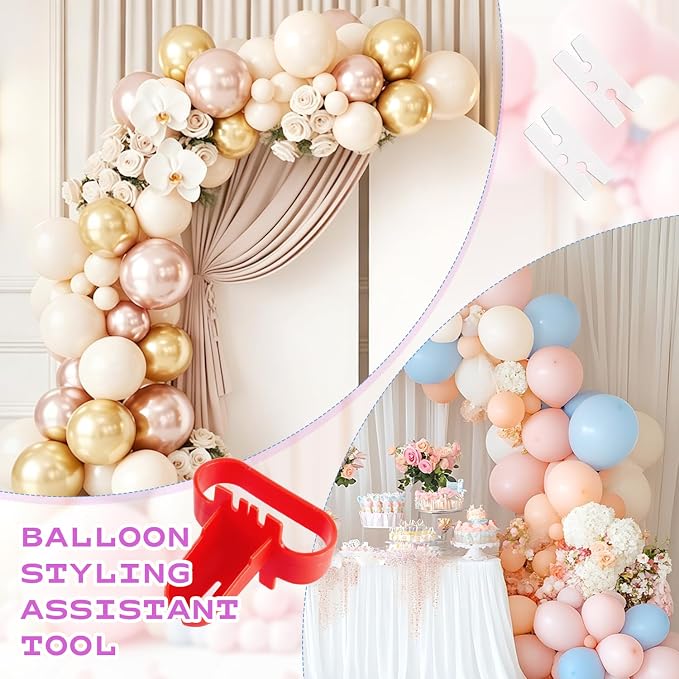Balloon Arch Kit, 100 Glue Point Dots, 80 Flower Clips, 1 Tying Tool, Reusable - Image 2