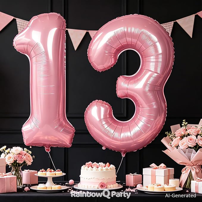 RainbowQ Pink 3 Balloon Number 40 Inch 0-40 Foil Large Balloons | Big Mylar 3 - Image 6
