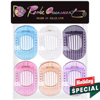 RC ROCHE 6 Pcs Flat Claw Hair Clips for Women Thick Hair French Round Duckbill Square Secure Strong Hold Grip Clamps Barrettes Curved No Slip No Crease Styling Cute Extra Jumbo XL, Large Transparent