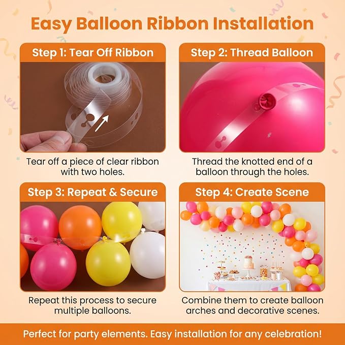 Balloon Arch Kit, 82ft Balloon Decorating Garland Tape Strips and 500Pcs Glue - Image 4