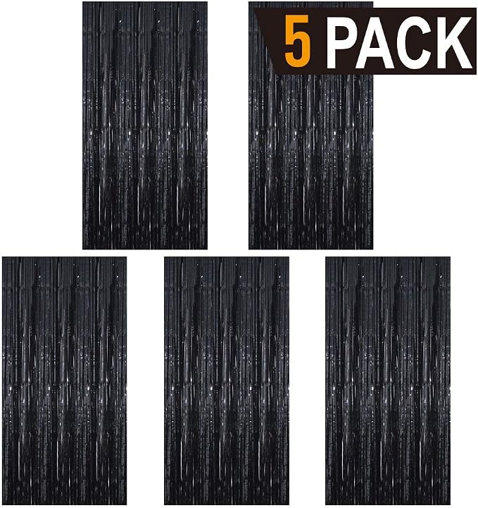 GOER 3.2 ft x 9.8 ft Metallic Tinsel Foil Fringe Curtains Party Photo Backdrop - Image 2