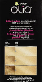 Garnier Hair Color Olia Ammonia-Free Brilliant Color Oil-Rich Permanent Hair Dye, 9 1/2.1 Lightest Ash Blonde, 1 Count (Packaging May Vary) (Pack of 2)