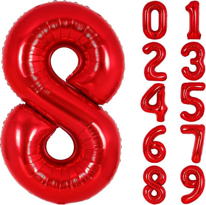 Number Balloons Red Party Balloon by United-UnicornsParty