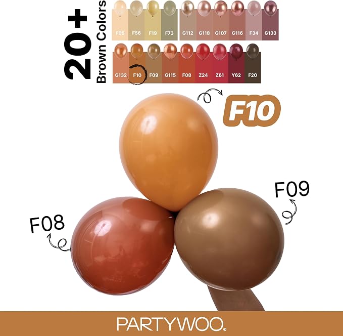 PartyWoo Boho Neutral Light Brown Balloons 85pcs Coffee Color | 18 12 10 5 Inch - Image 4