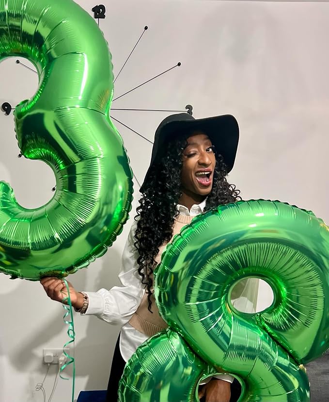 Green Number 8 Balloon 40 Inch, 8th Birthday Party Decorations Men Women | Foil - Image 4