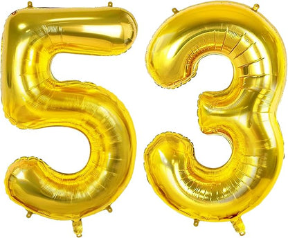 Number 53 Balloons for 53rd Birthday Party Decorations, 0-100 Large No.53 for by Joycard