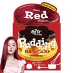 eZn Pudding Hair Dye, Ammonia-Free, Semi-Permanent DIY Korean Hair Dye Color with Keratin (Fiery Red)