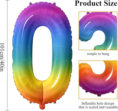 Number 40 Balloons for 40th Birthday Party Decorations, 0-100 Large No.40 - Image 2