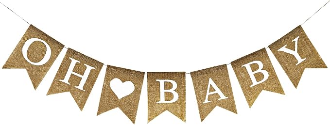 Anwyll Burlap Oh Baby Banner by Anwyll