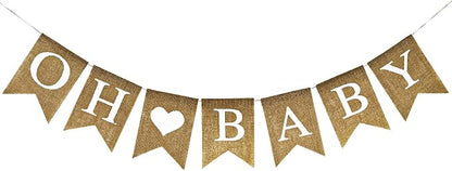 Anwyll Burlap Oh Baby Banner by Anwyll