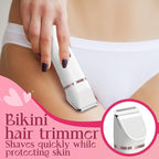 Electric Razor for Women Men - Wet Dry Shave, Waterproof Bikini Trimmer, Pubic Hair Removal Shaver with Hypoallergenic Ceramic Blades, Facial & Body Groomer, USB Recharge, Birthday Gifts - White