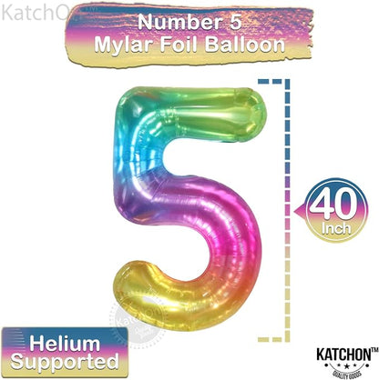 KatchOn Giant Rainbow 5 Balloon Number - Image 2
