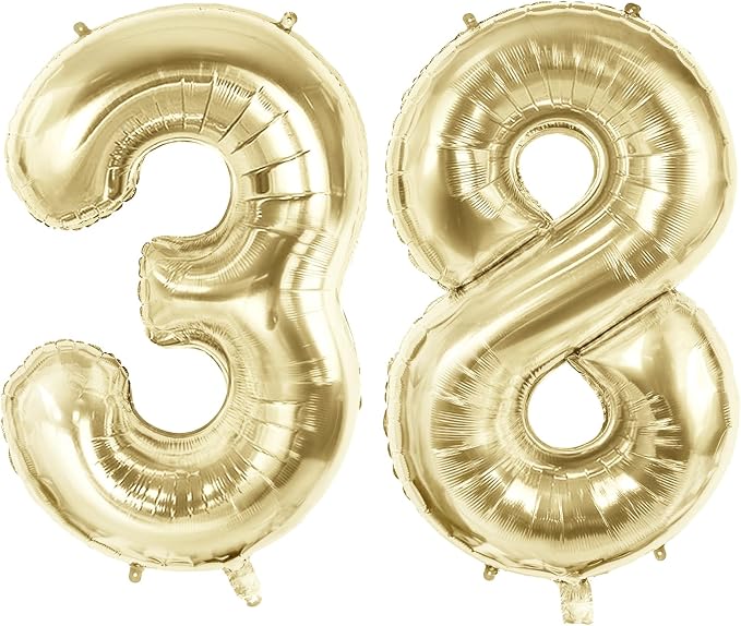 Number 38 Balloons for 38th Birthday Party Decorations, 40 Inch 0-100 by Joycard