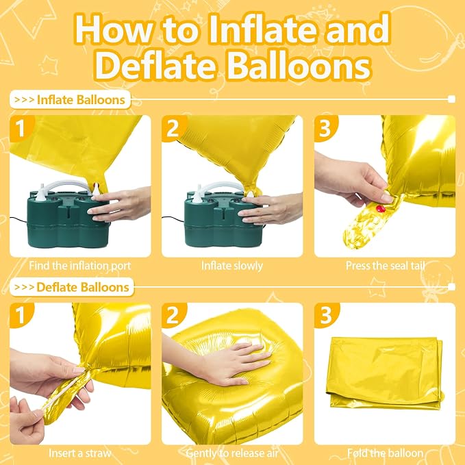 NISOCY 36PCS Pearl Yellow Square Foil Balloons Wall Backdrop | Double Sided - Image 3