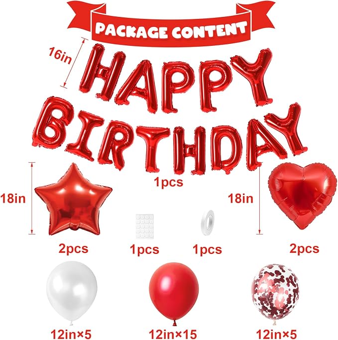 Red Birthday Decorations for Girls - Image 2