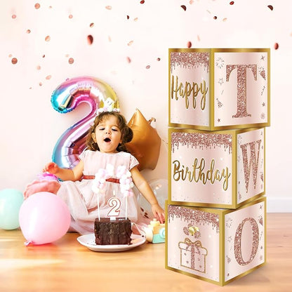 Guiruiy 3Pcs 2nd Birthday Decorations Balloon Gift Boxes - Image 5