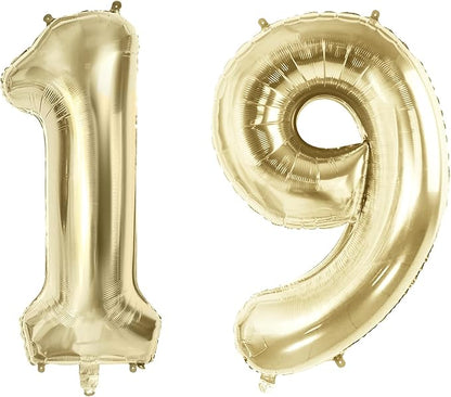 Number 19 Balloons for 19th Birthday Party Decorations, 40 Inch 0-100 by Joycard