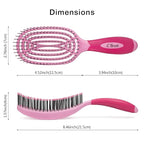NuWay 4Hair C Brush - Professional Curved Hairbrush - Vented Design Delivers Smoothing And Volumizing Drying Experience - Heat Resistant Bristles For Drying Detangling and Styling - Petal Pink - 1 Pc