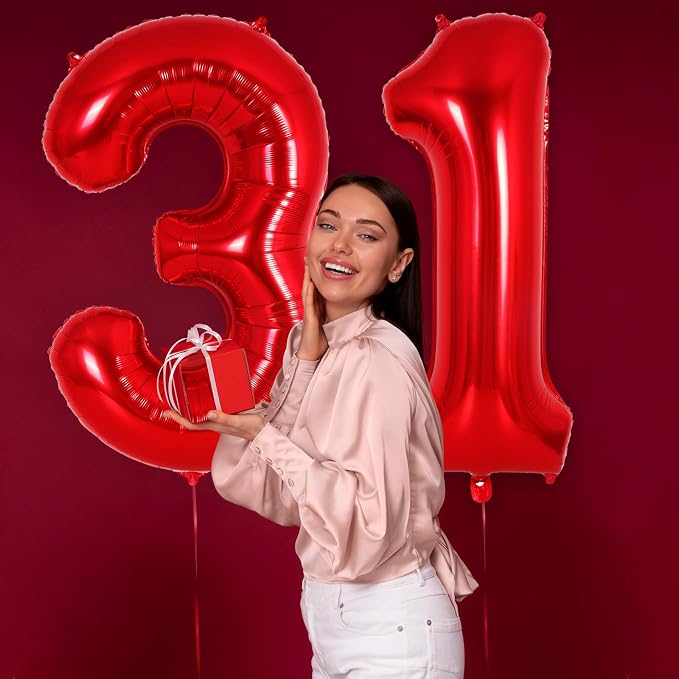 Red Number 1 Balloon 40 Inch, Big Large Foil Helium Number Balloons, Jumbo - Image 6
