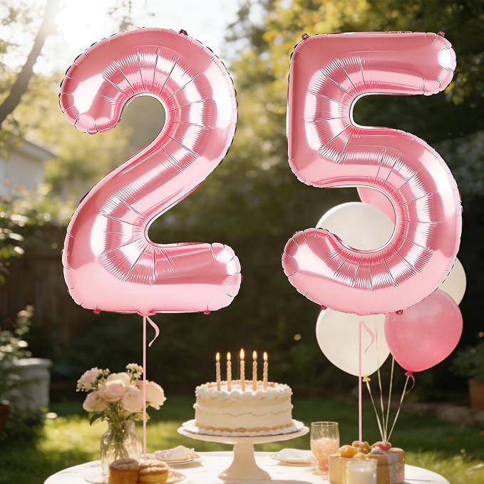 40 Inch Number 25 Balloons for 25th Birthday Party Decorations, 0-100 Jewelry - Image 3