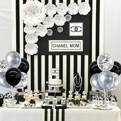 TONIFUL 4 Set Black and Silver Balloon Stand Balloon Centerpiece - Image 5