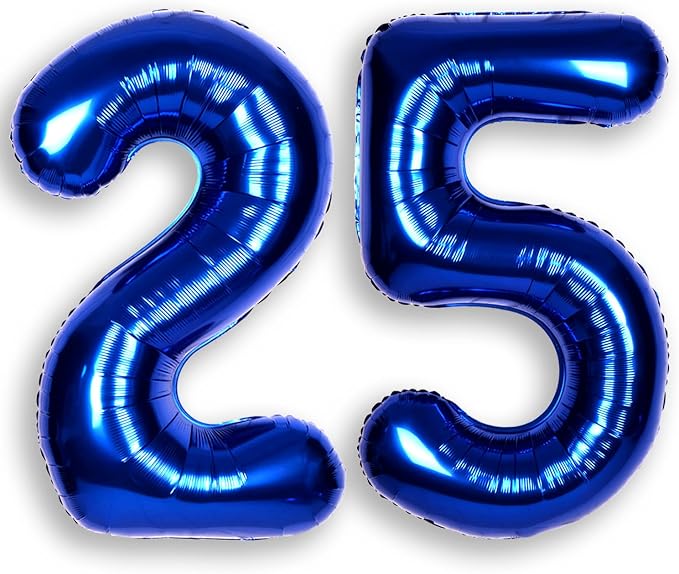 40 Inch Navy Blue Big Number 25 Balloon 0-9 Large Helium | Royal Blue Balloons by SULALABOO
