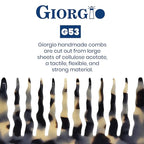 Giorgio G53 Wide Tooth Comb for Curly Hair Detangler, Wide Tooth Combs for Women with Thick Hair, Large Tooth Comb For Wet Hair and Dry, Handmade Rake Comb Detangler Saw-Cut and Hand Polished (8")