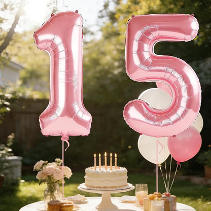40 Inch Number 15 Balloons for 15th Birthday Party Decorations, 0-100 Jewelry - Image 3