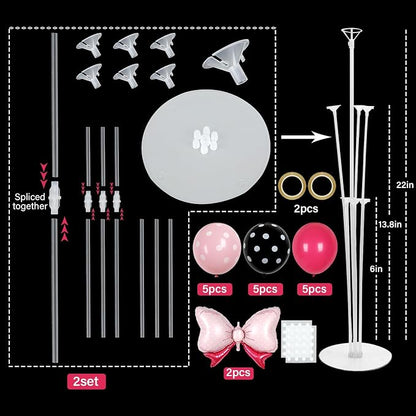 Pink Mouse Party Balloons Stand Kit 2 Sets - Image 2