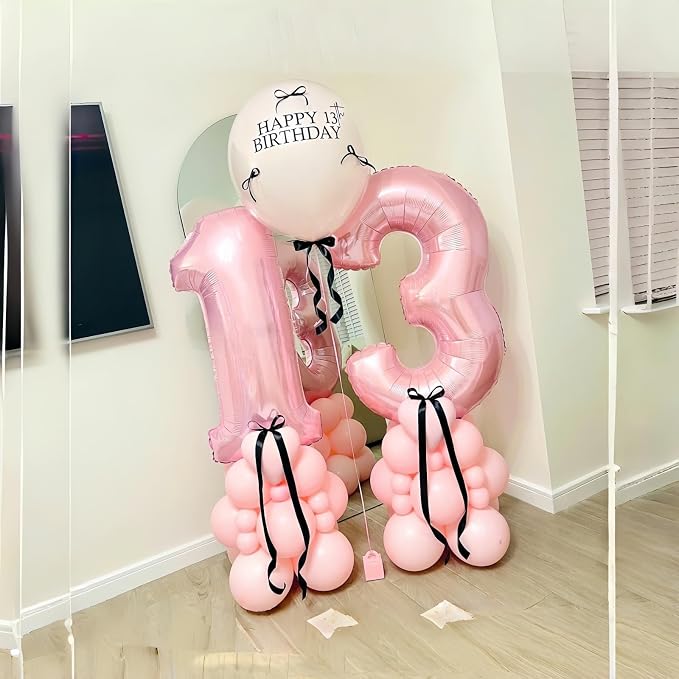 Pastel Pink Number 3 Balloon, 40 Inch Giant Pearl Light Pink Helium Foil Number - Image 6