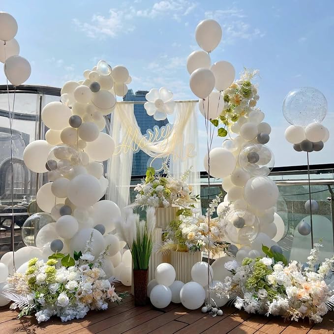 White Balloons 18 Inch 24 Pack Matte Helium Latex Round Balloons - Image 5